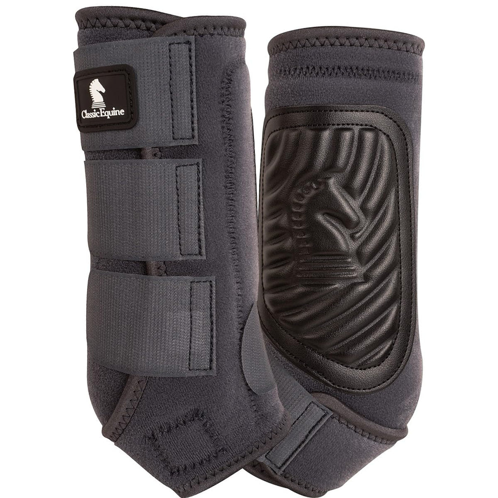 Classic Equine ClassicFit Sling Boots, vista frontal, protección ergonómica para articulaciones.