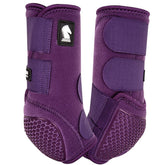 Botas Flexion traseras Classic Equine moradas vistas exteriores, ofrecen protección y ajuste cómodo.