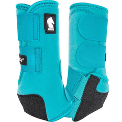 Classic Equine Legacy2 Front Boots en color aqua, protección frontal para entrenamiento diario.