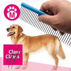 Claw Claws peine para cuidado suave de mascotas con pelaje espeso.