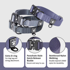 Clepaws collar tactico duradero de nylon 1000D para paseos activos.