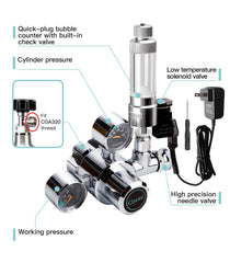 Clscea regulador CO2 con válvula solenoide de baja temperatura.