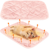 Clysee almohadilla auto caliente para gato rosa, calor suave para siestas