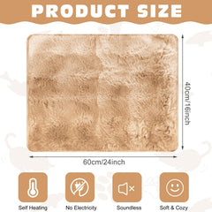 Clysee cama auto calentante para gatos khaki 16x24, funda removible lavable