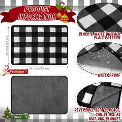 Clysee cama calefactora con diseño de cuadros negro-blanco para interiores.