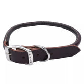 Collar Circle T de Coastal Pet: redondo, cuero Latigo, cómodo para pelo largo