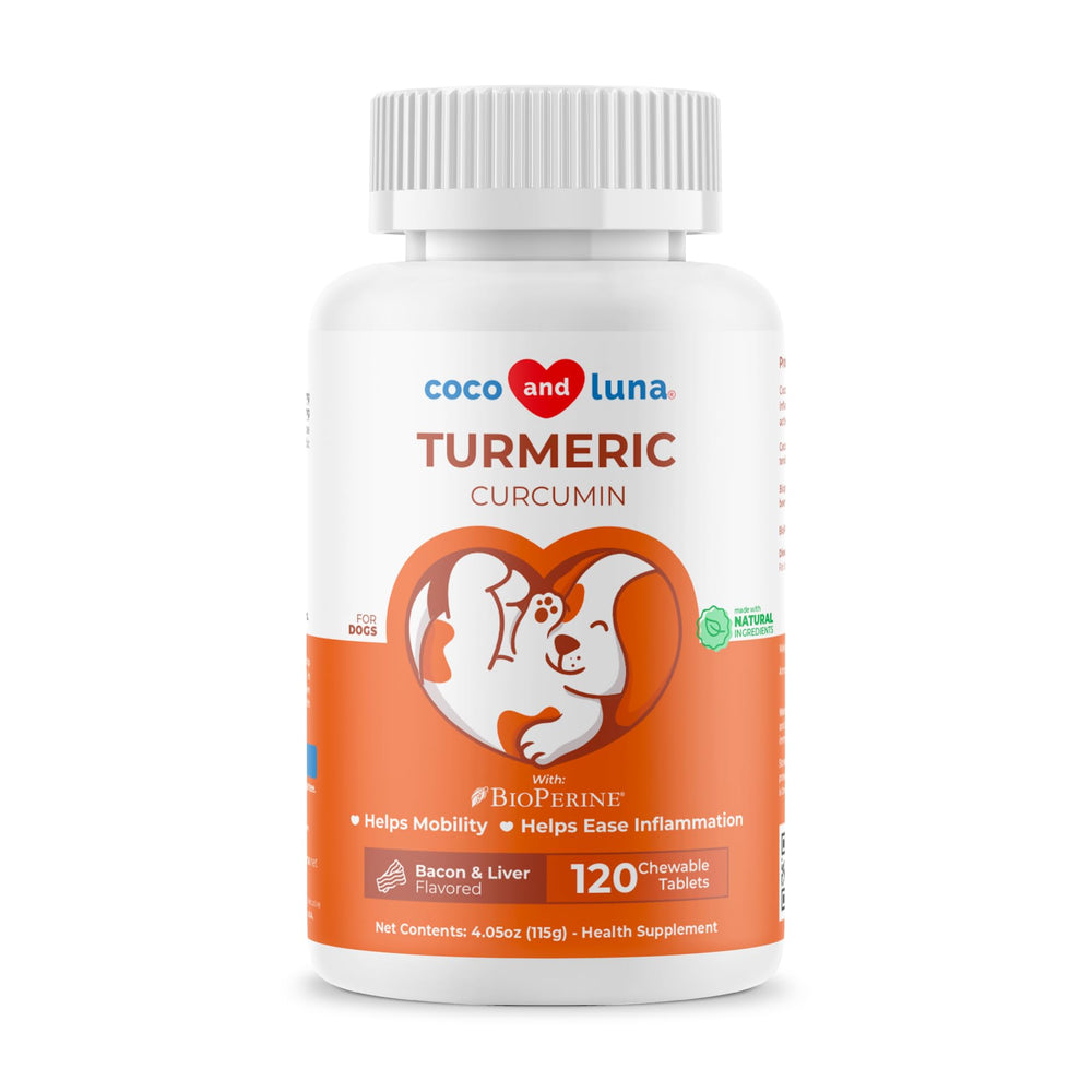 Coco and Luna tabletas masticables de cúrcuma para perros, apoyo a articulaciones