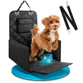 Cokiki asiento para perros pequeños, vista general del producto en coche, ideal para viajes seguros.