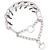 Collar de púas para perros, vista frontal, ajuste seguro para entrenamiento