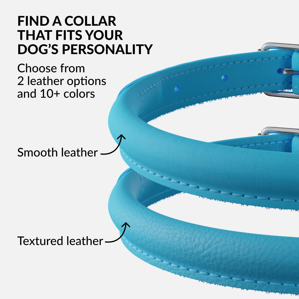 CollarDirect collar cuero, 13 colores disponibles para combinar con tu mascota.