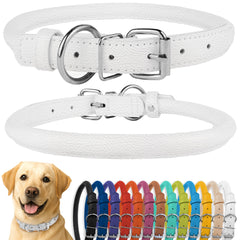 CollarDirect cuero enrollado suave para perros, reduce enredos