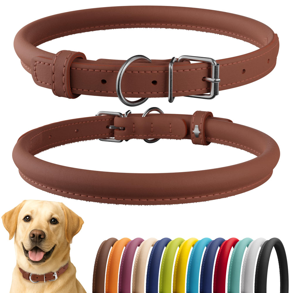 CollarDirect: collar de cuero enrollado suave para perros, cómodo y anti-enredos.