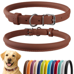 CollarDirect: collar de cuero enrollado suave para perros, cómodo y anti-enredos.