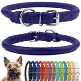 CollarDirect cuero enrollado suave para perros con pelo largo