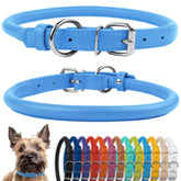 CollarDirect collar de cuero enrollado suave para perros, cómodo en pelaje largo