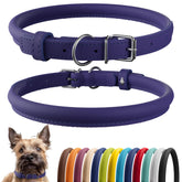 CollarDirect collar de cuero enrollado suave para pelaje largo sin enredos