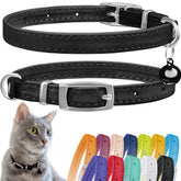 CollarDirect collar de cuero para gatos con campana, facilita localizar al gato.