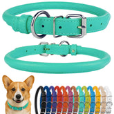 CollarDirect collar de cuero enrollado en menta, ideal para uso diario.