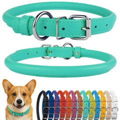 CollarDirect collar de cuero enrollado en menta, ideal para uso diario.