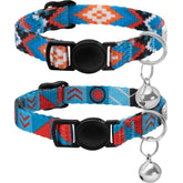 CollarDirect para gato con diseño tribal azteca, juego de 2 piezas para estilo y seguridad.
