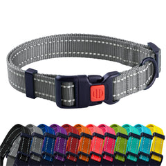 CollarDirect collar reflectante grafito para perros de 18-26 pulgadas, visibilidad nocturna.