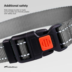 CollarDirect collar reflectante grafito con acolchado interior para mayor confort.