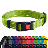 CollarDirect reflectante verde lima para perros de 18 a 26 pulgadas, mayor visibilidad nocturna.