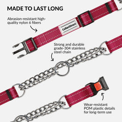 CollarDirect Martingale con anillos y cadena de acero para mayor durabilidad.