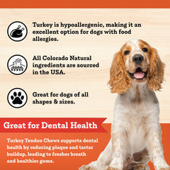 Tendones de pavo Colorado Naturals para perros de todos los tamaños