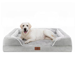 Cama Comfort Expression ortopédica para perros grandes, vista frontal, soporte estable.