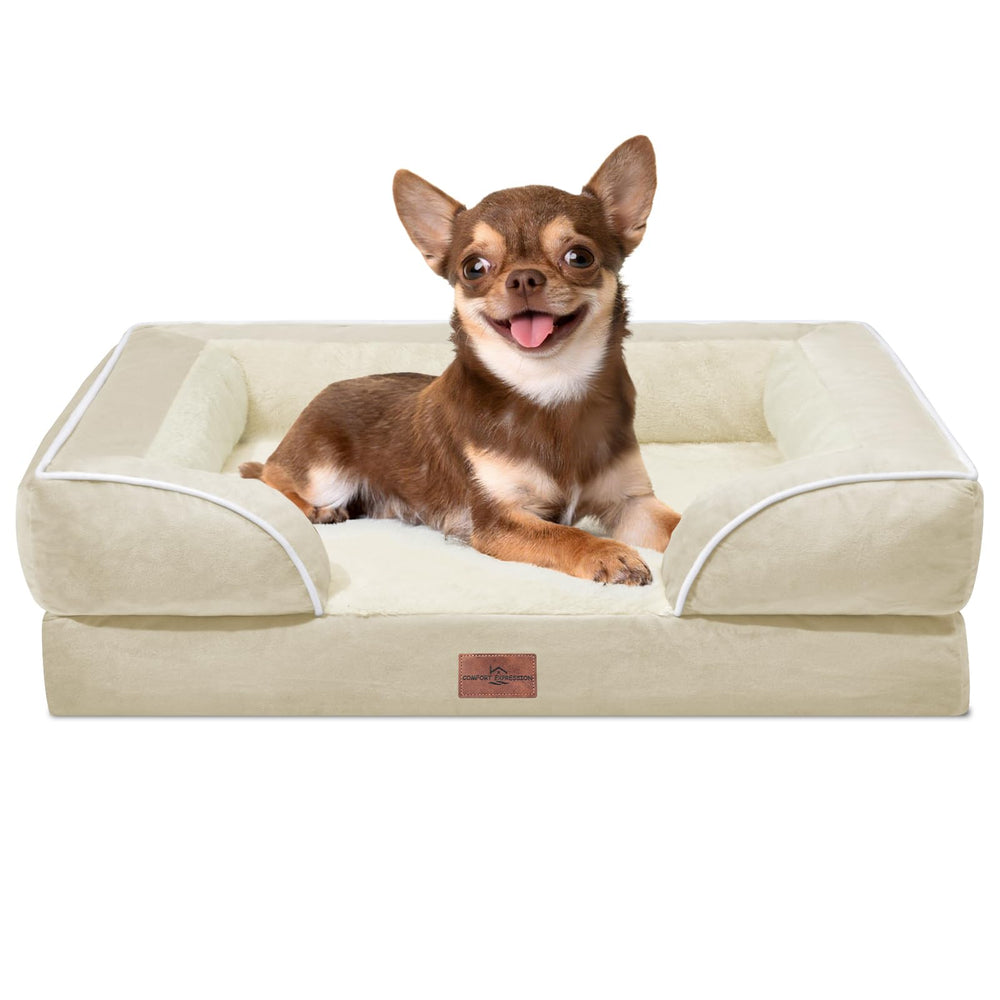 Cama ortopédica Comfort Expression para perros pequeños con espuma huevo, soporte suave.