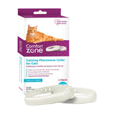 Collar calmante Comfort Zone para gatos, enfoque en collar, facilita la calma diaria.