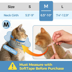 Collar ComSaf para gatos ajustable, ajuste perfecto para cuellos y actividades.