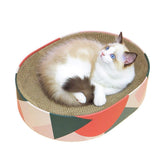 ComSaf gato rasca-rascador caja carton ovalado para juego y descanso.