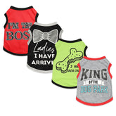Conjunto de ropa para perros pequeños con corona rosa, ideal para lucir elegante.