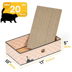 Conlun Caja Rascador Gatos - almohadilla integrada para rascar.