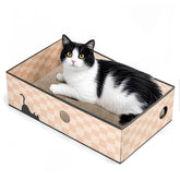 Conlun Caja Rascador Gatos - vista superior de tres capas para descanso.