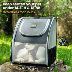 Conlun Mochila portamascotas: acceso superior y lateral para colocar o liberar a tu mascota.