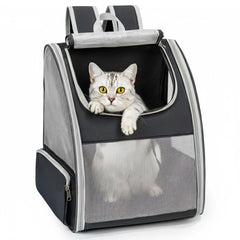 Conlun Mochila portamascotas para gatos y perros pequeños con ventanas de malla 3 lados para buena ventilación.