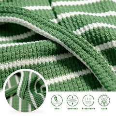 COOHAMS camisita para perros rayas verde grande, detalle de bolsillo funcional