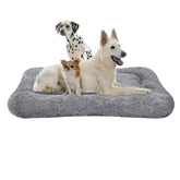 Cama Plush Deluxe de Coohom para perros, vista general gris.