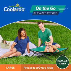 Cama Coolaroo para perro con tejido aireado y flujo 360°, enfriamiento cómodo.