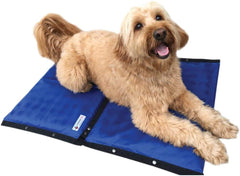 CoolerDog Hydro Cooling Mat: perro relajado con enfriamiento cómodo para días calurosos.