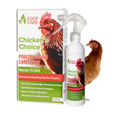 Coop Care muestra la aplicación de rociador para heridas en aves.
