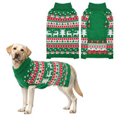 CooShou sudadera navideña para perros con renos y copos de nieve, ideal para fotos.