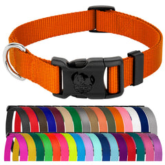 Collar Country Brook Petz de nylon para perro mediano con ajuste 13-16 pulgadas en naranja