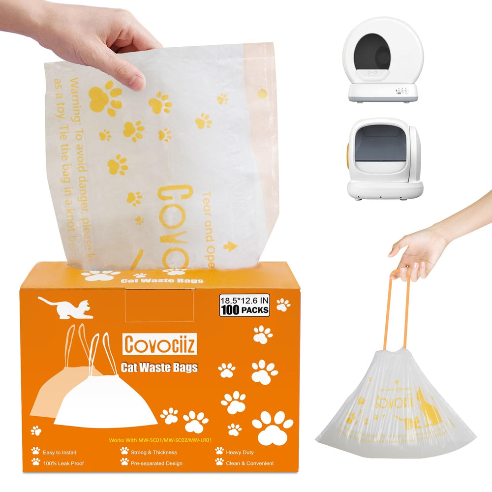 Covociiz: 100 bolsas para caja de arena de gatos, duraderas para uso diario.