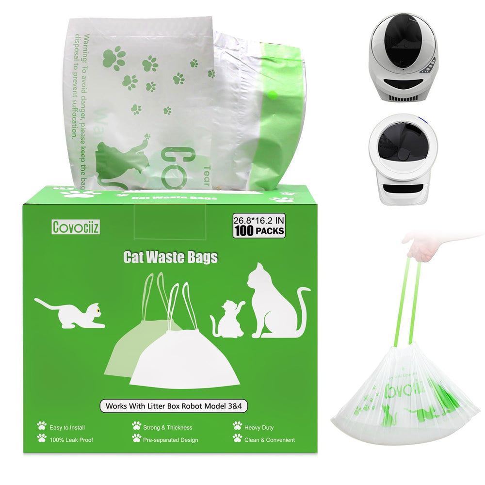 Bolsas Covociiz con dispensador retráctil para caja de arena, limpieza rápida.