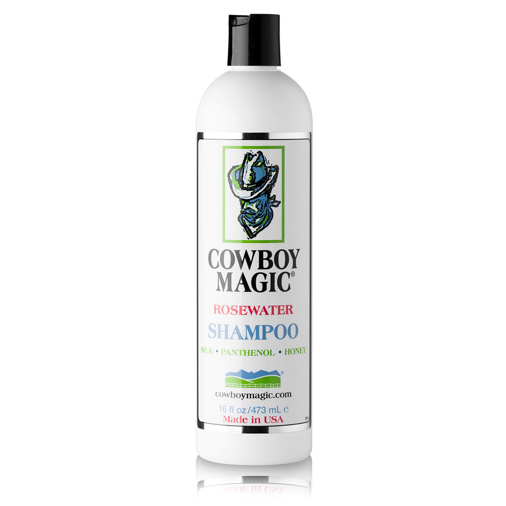 Champú Cowboy Magic Agua de Rosas, enfoque en limpieza suave y brillo natural.