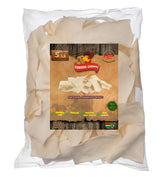 Cowdog Chews chips de cuero crudo naturales para masticar y apoyar la higiene bucal.